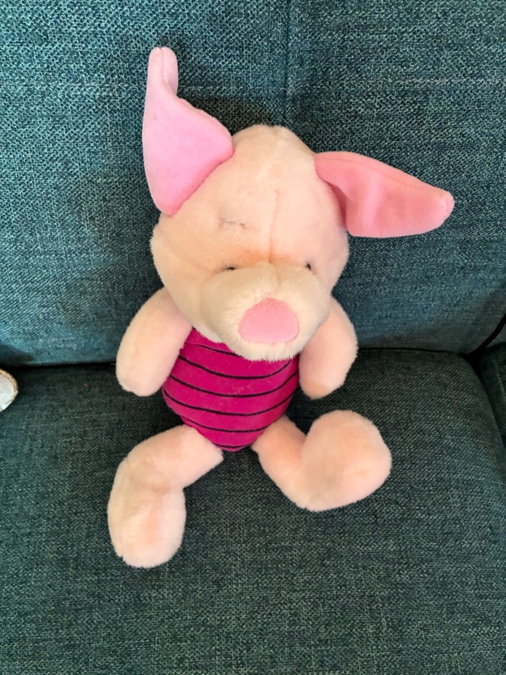 Disney Pink Plush Piglet Toy with Striped Shirt